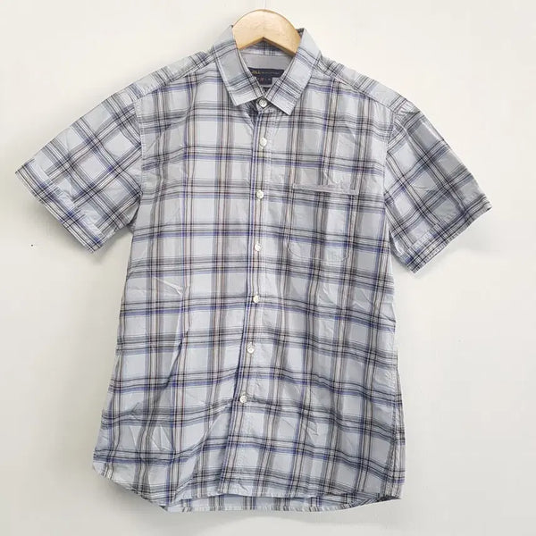 [BUNJANG] JILLSTUART New York Check Short Sleeve Shirt M / 질바이질스튜어트 체크 반팔 셔츠 M