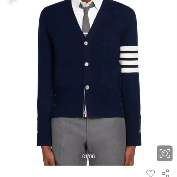 [BUNJANG] Thom Browne Cashmere Cardigan Navy / 톰브라운 캐시미어 가디건