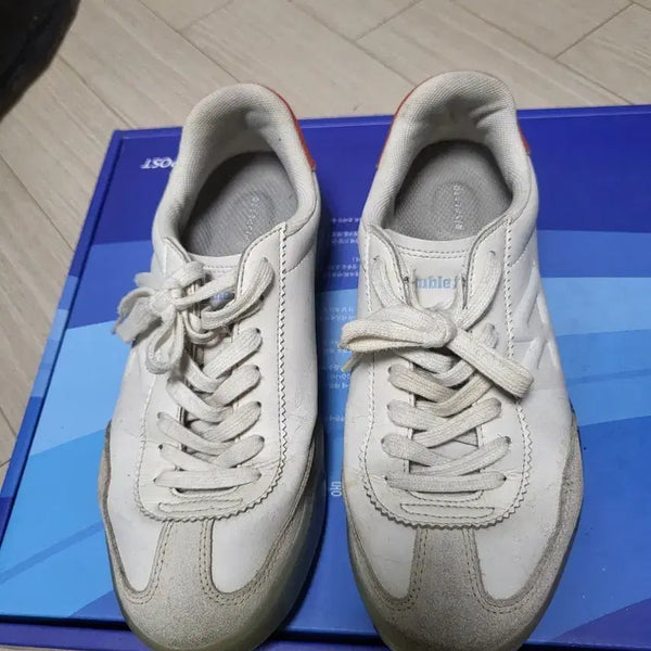 [BUNJANG] Double Flag Sneakers White Orange 250mm / 더블플래그 스니커즈 화이트 오렌지 250mm 상태좋음