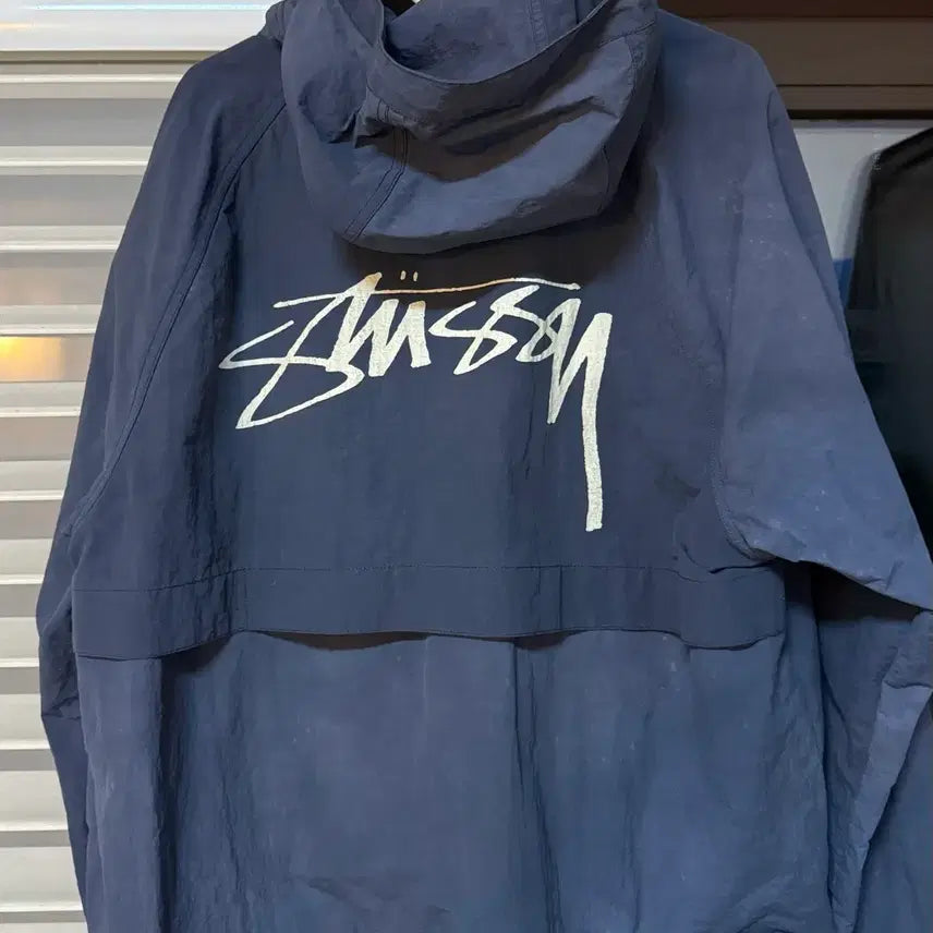 [BUNJANG] Stussy Nylon Beach Shell Jacket Navy / 스투시 나일론 비치 쉘 자켓 네이비