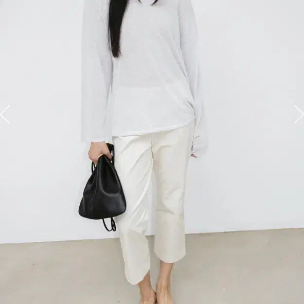 [BUNJANG] MONOHA Ivory 9-Part Cropped Pants / 모노하 아이보리 9부바지 크롭팬츠