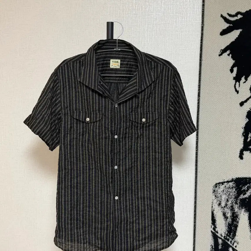 [BUNJANG] VDR Stripe Shirt Black / [L]VDR 스트라이프셔츠