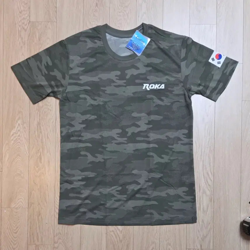[BUNJANG] Kamizone Korean Army Frog Short Sleeve T-Shirt Size 100 / 미사용 카미존 한국 육군 쿨론 개구리 반팔티 100사이즈 (줄자사진