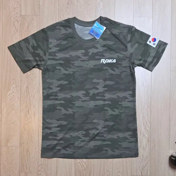 [BUNJANG] Kamizone Korean Army Frog Short Sleeve T-Shirt Size 100 / 미사용 카미존 한국 육군 쿨론 개구리 반팔티 100사이즈 (줄자사진