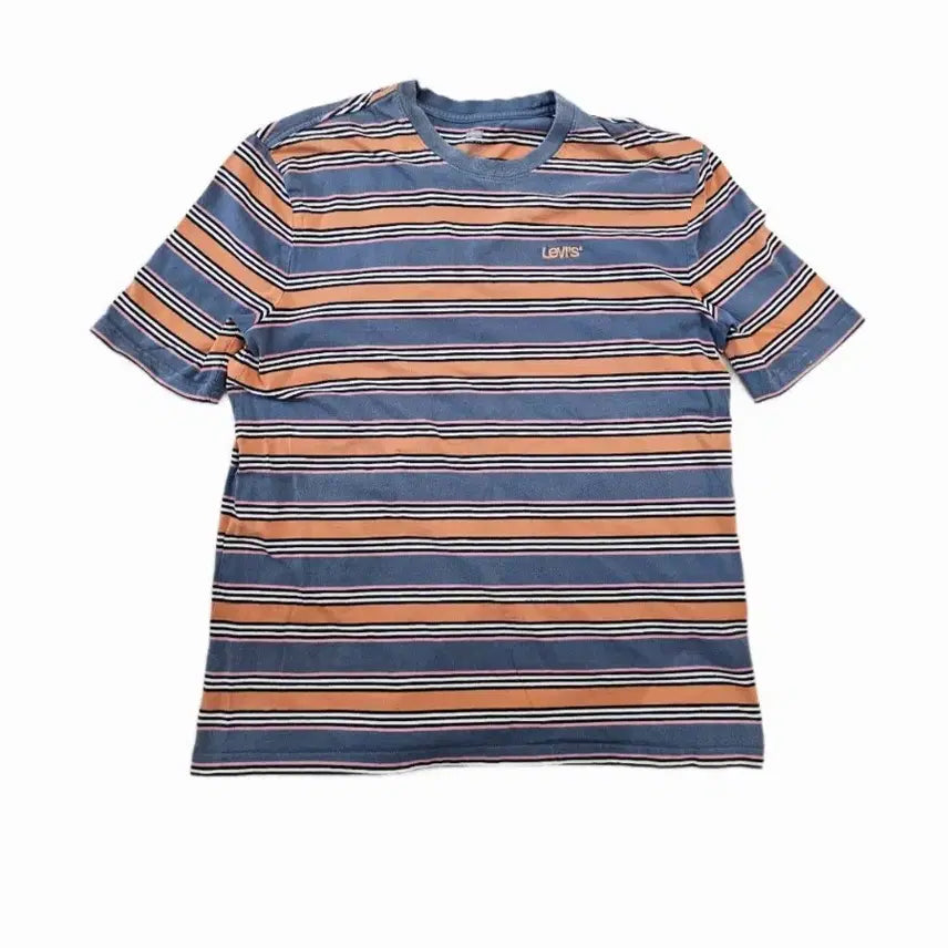 [BUNJANG] Levi's Striped Oversized Cotton Short Sleeve T-Shirt / [S] 리바이스 스트라이프 오버사이즈 코튼 반팔 티셔츠
