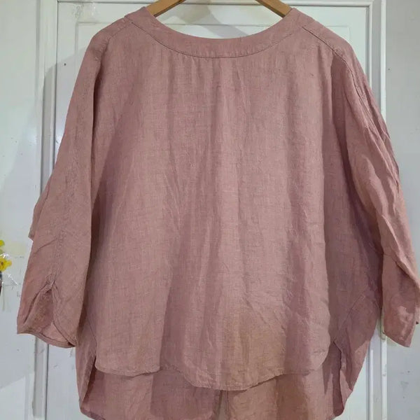 [BUNJANG] Linen Blouse - Summer, Plus Size, Elegant Design / 여름 시원한  빅사이즈  고급스러운  디자인이쁜  마  린넨   블라우스