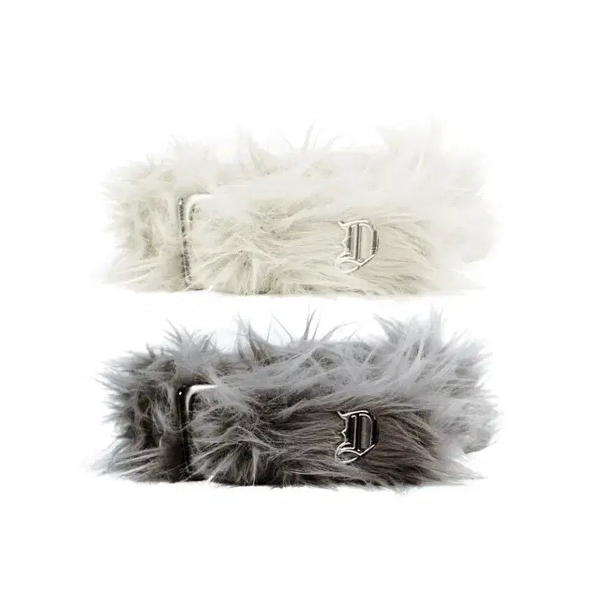 [BUNJANG] Odoer Fur Belt Grey / 오도어 퍼 벨트 그레이