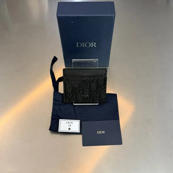 [BUNJANG] Dior Saddle Jacquard Card Holder Black / 디올 오블리크 새들 자카드 카드지갑 (블랙)