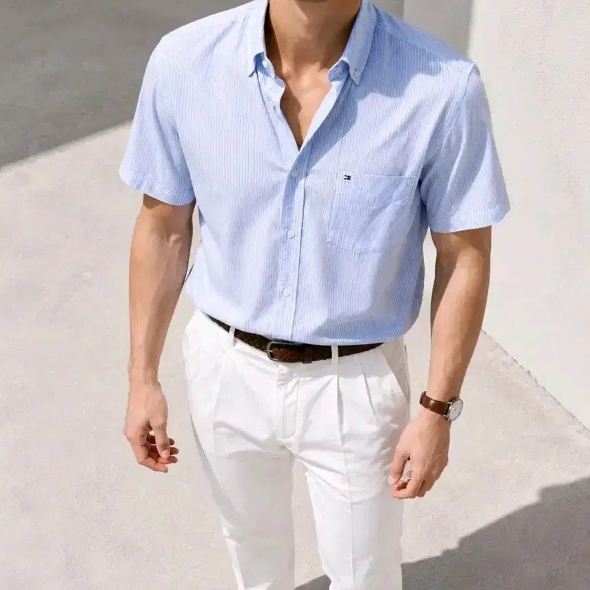 [BUNJANG] Tommy Hilfiger Short Sleeve Shirt / 타미힐피거 반팔 셔츠