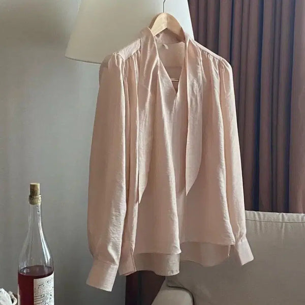 [BUNJANG] Peach Tie Blouse / 피치 타이 블라우스 하객룩