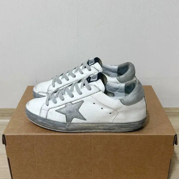 [BUNJANG] Golden Goose Sparkle Silver Tab White Sneakers / [36] 골든구스 슈퍼스타 실버탭 화이트 스니커즈