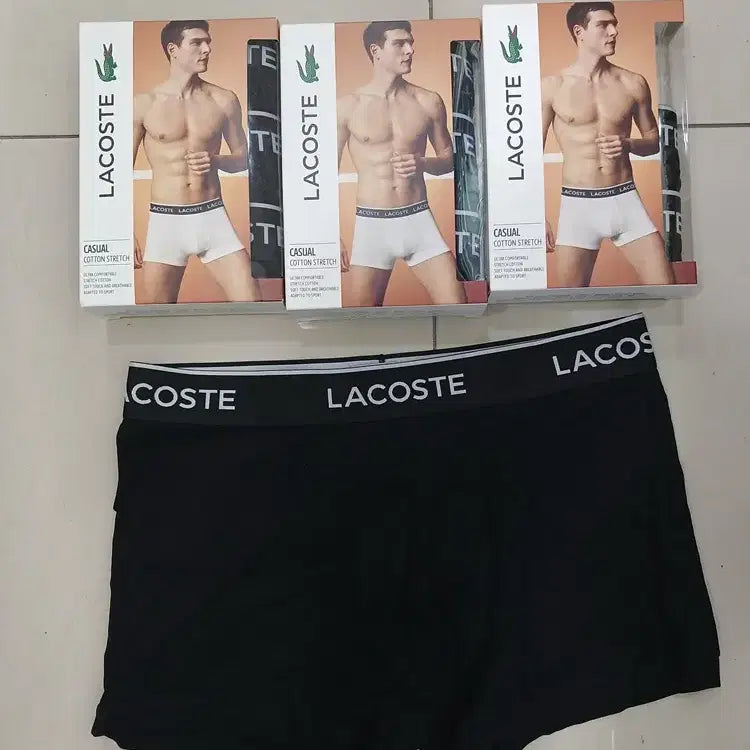 [BUNJANG] Lacoste L105 Black Men's Boxer Briefs (9-Pack) / 라코스테  L 105 검정색 드로즈 남자 팬티 새제품 9장 동일드방레정품