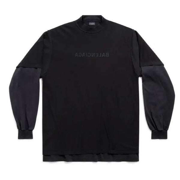 [BUNJANG] Balenciaga Double Trompe-l'Oeil Oversized Long Sleeve T-Shirt Black / [2]MIRROR 발렌시아가 더블 트롱프뢰유 오버사이즈 롱 슬리브 티셔츠