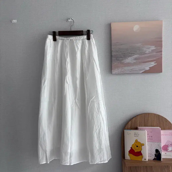 [BUNJANG] White Loose Fit Long Skirt / (새상품)화이트 여리여리 롱치마