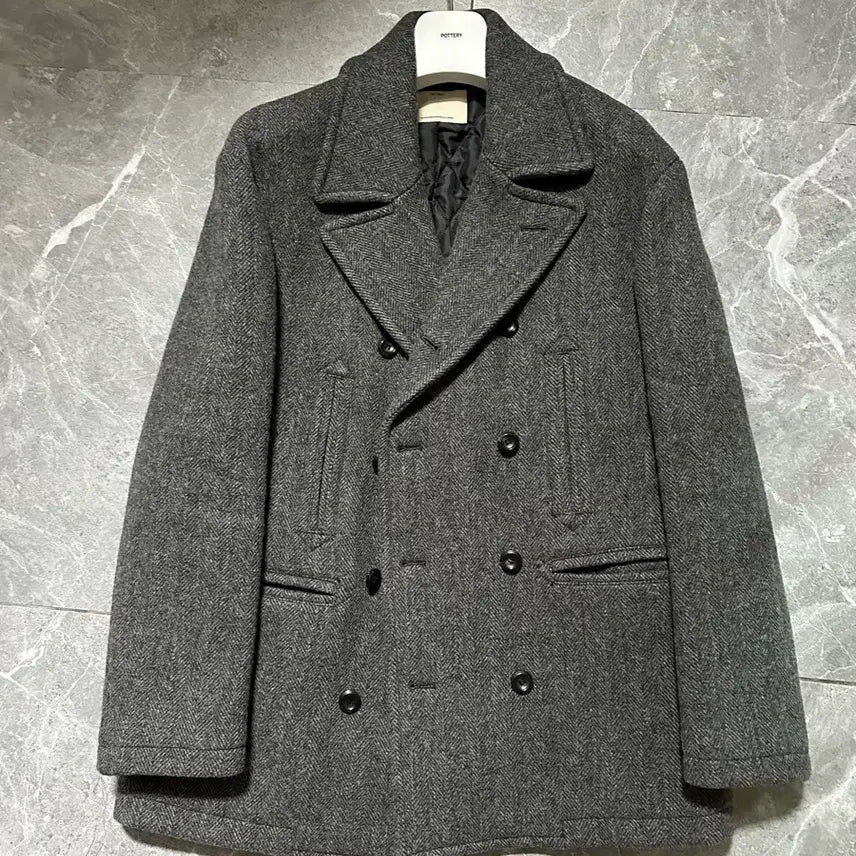[BUNJANG] Pottery Shetland Wool Peacoat / 포터리 셔틀랜드 울 피코트