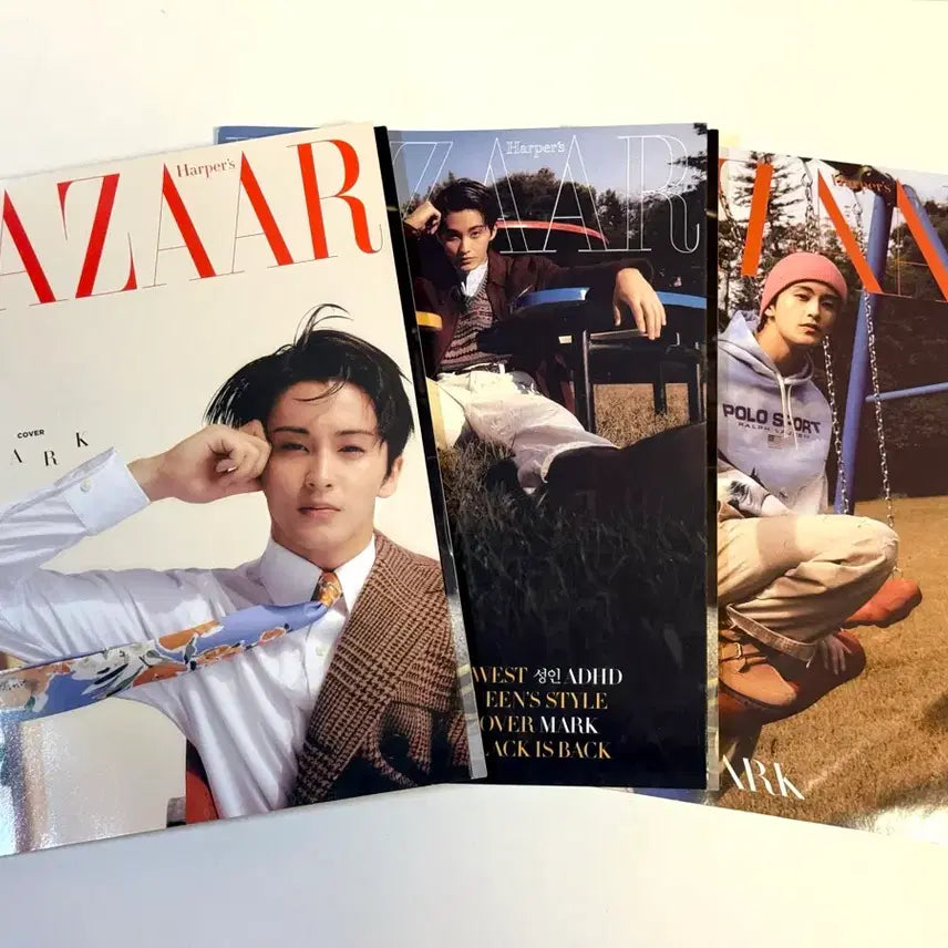 [BUNJANG] NCT Mark Harper's Bazaar November Issue Cover Bundle Set / 3종 일괄) 엔시티 마크 하퍼스 바자 잡지 표지 3종