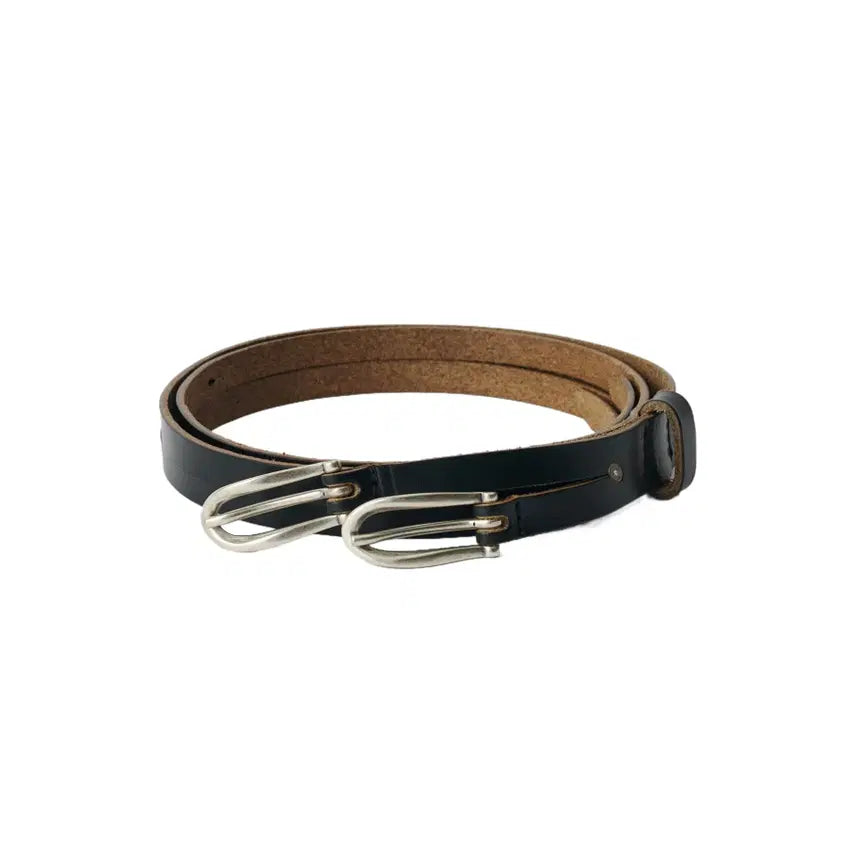 [BUNJANG] Our Legacy Twin Tongue Belt Black Chrome Excel Leather Unisex / 아워레가시 트윈 텅 벨트 블랙 크롬엑셀 레더 남여공용