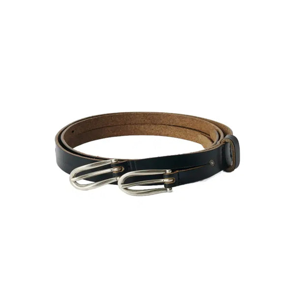 [BUNJANG] Our Legacy Twin Tongue Belt Black Chrome Excel Leather Unisex / 아워레가시 트윈 텅 벨트 블랙 크롬엑셀 레더 남여공용