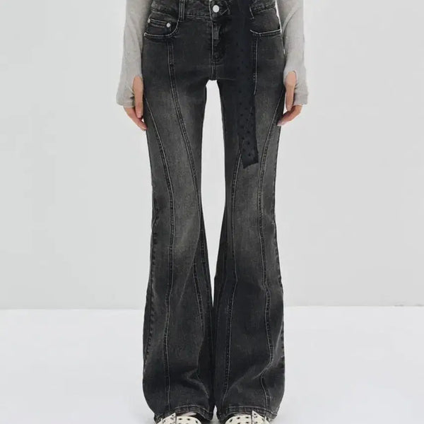 [BUNJANG] DEKETWOMAN Curved Slim Low Rise Jeans Black / (새상품)데케트우먼 Curved Slim Low Rise Jeans 블랙