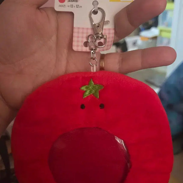 [BUNJANG] Daiso Tomato Clear Pouch Keyring / 새상품:)다이소 토마토 키링 투명창 파우치