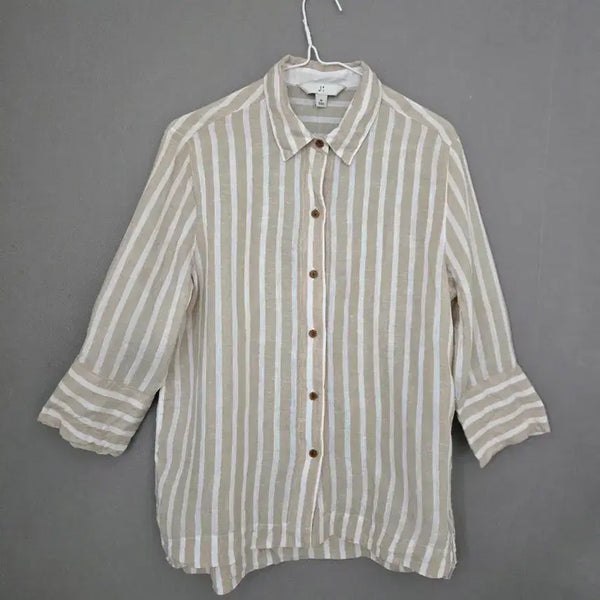 [BUNJANG] JYBY Striped Linen Shirt / JYBY 스트라이프 린넨 셔츠 95