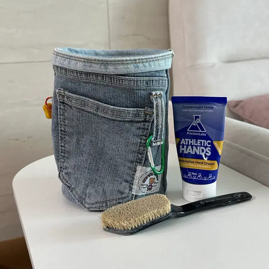 [BUNJANG] Denim Upcycled Lead Climbing Chalk Bag / 데님 클라이밍 리드 초크백