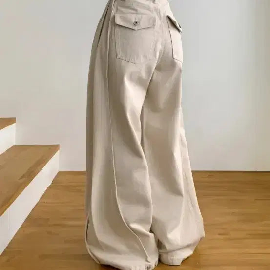 [BUNJANG] High-Waisted Pin Tuck Pants with Adjustable Hem and Waist / 핏예쁜하이웨스트 핀턱 팬츠,밑단똑딱이,허리조절 가능