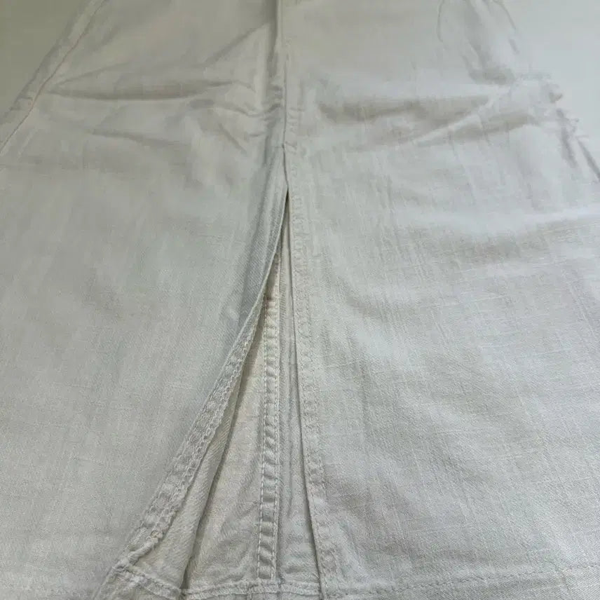 [BUNJANG] Ivory Linen-Blend Cotton Long Skirt / 아이보리 롱 스커트