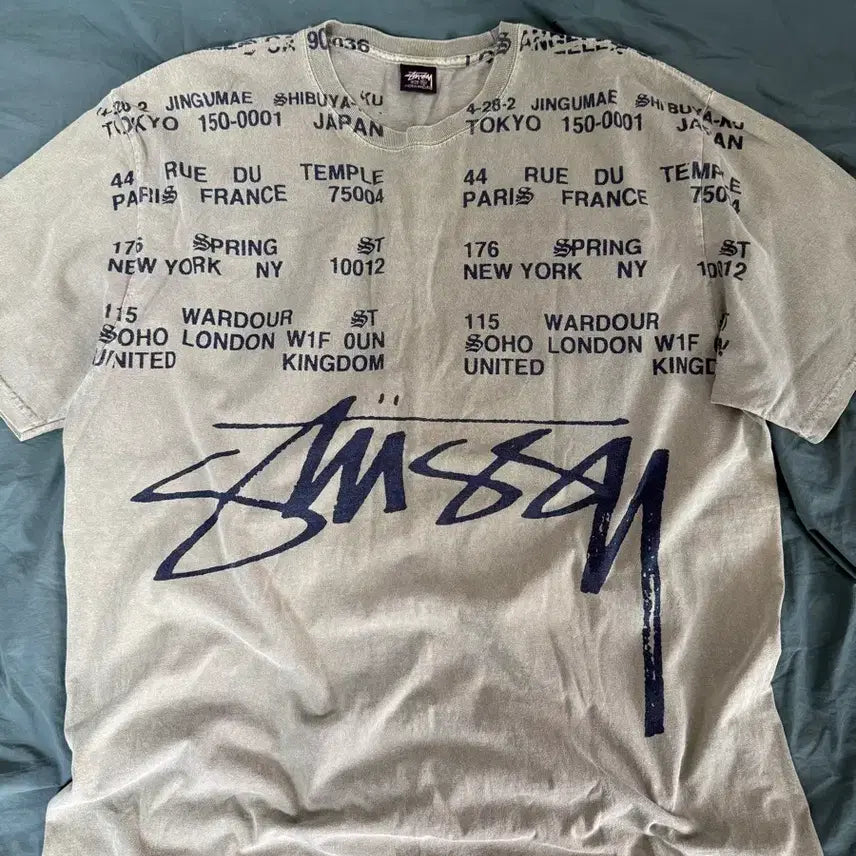 [BUNJANG] Stussy Location Pigment Dyed T-Shirt Olive XL / 스투시 로케이션 피그먼트 다이드 티셔츠 올리브
