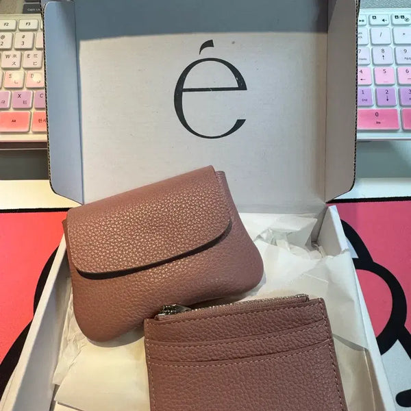 [BUNJANG] Mirub Mini Double Wallet Soft Pink / 미루브 반지갑 미니 더블월렛 소프트 핑크