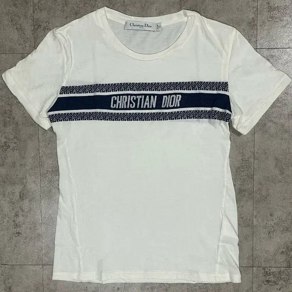 [BUNJANG] Christian Dior White Logo Short Sleeve T-Shirt / 크리스찬 디올 화이트 로고 반팔티