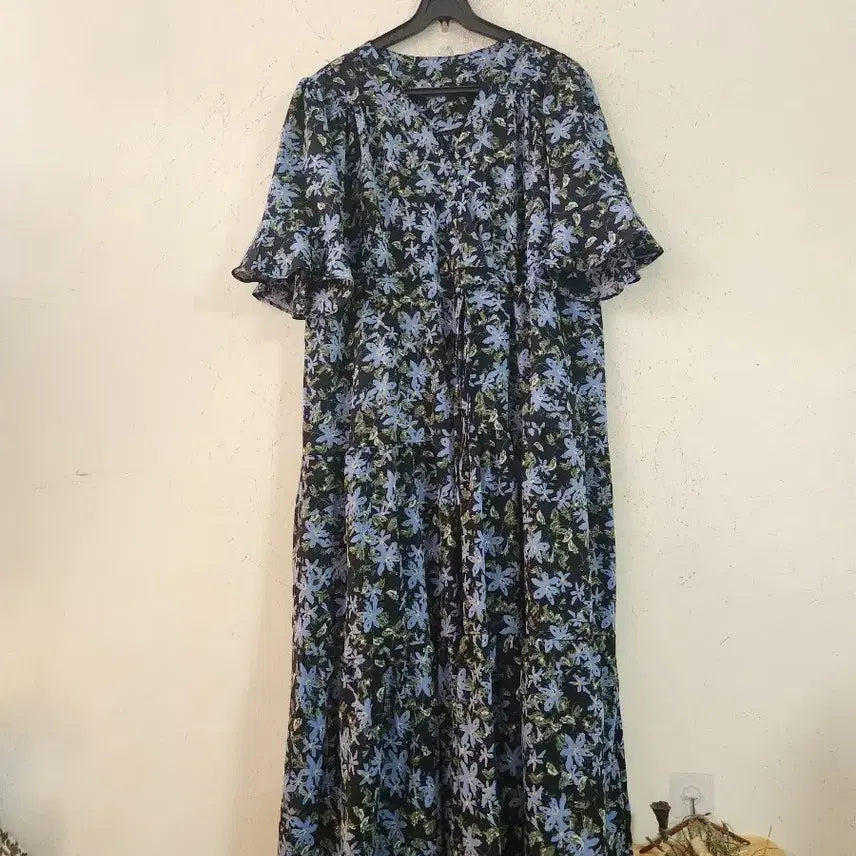 [BUNJANG] Floral Pattern Long Dress / 플로럴 패턴 롱 원피스