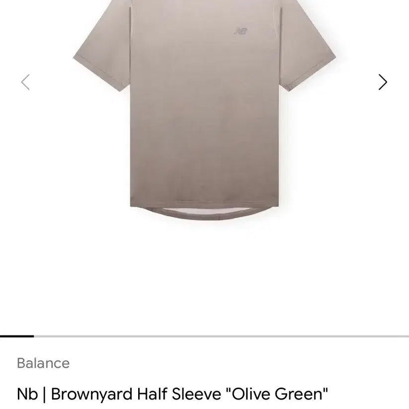 [BUNJANG] Brownyard x New Balance Half Sleeve T-Shirt Olive Green / 브라운야드 뉴발란스 하프 슬리브 올리브 그린