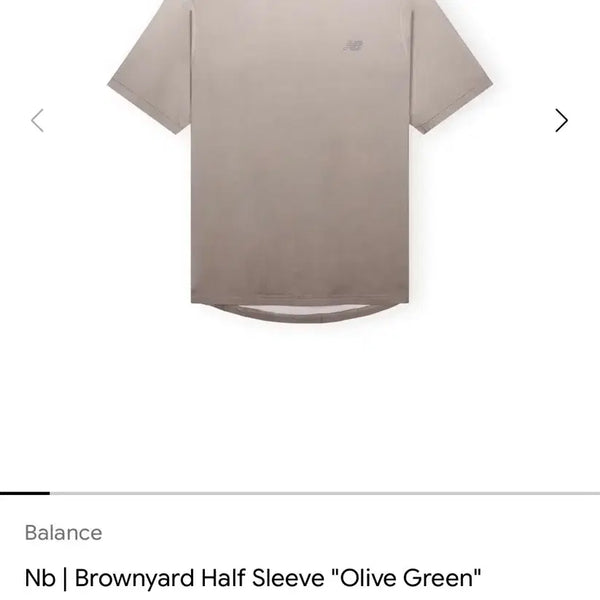[BUNJANG] Brownyard x New Balance Half Sleeve T-Shirt Olive Green / 브라운야드 뉴발란스 하프 슬리브 올리브 그린