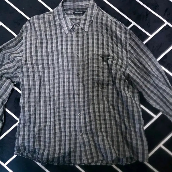 [BUNJANG] HAECHING ROOM Silk Seersucker Stripe Check Shirt / 해칭룸 실크 시어서커 스트라이프 체크셔츠 3