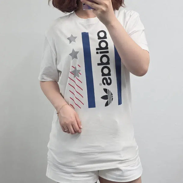 [BUNJANG] Adidas Flame Short Sleeve T-Shirt White / [프립]100/아디다스불꽃 반팔 티셔츠 화이트