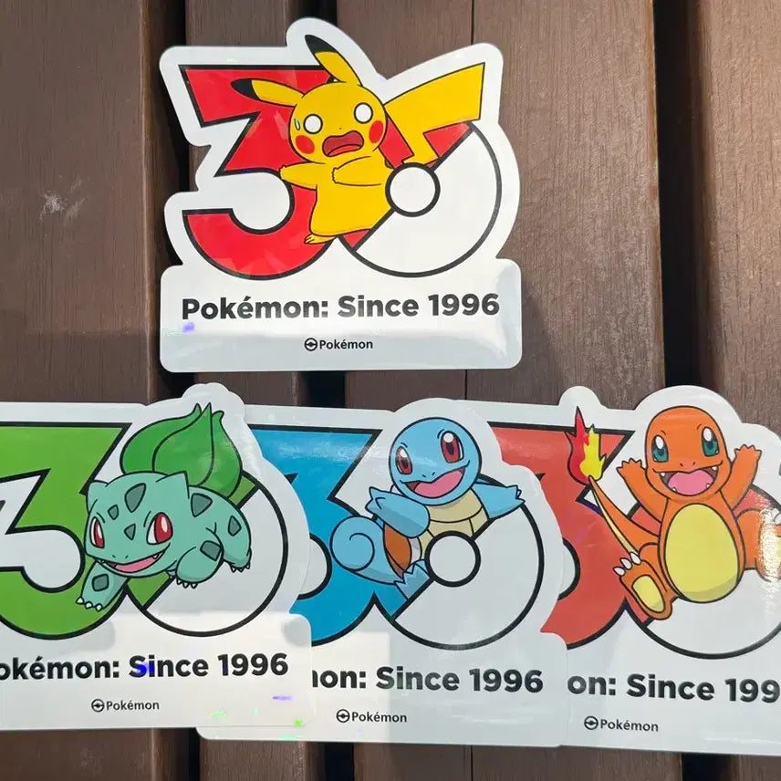 [BUNJANG] Pokemon 30th Anniversary Sticker Set - Pikachu, Bulbasaur, Squirtle, Charmander / 포켓몬 30주년 스티커 놀란 피카츄 이상해씨 꼬부기 파이리 스타팅