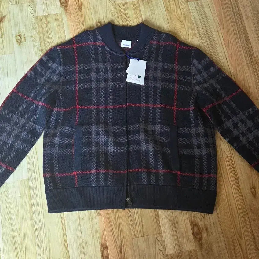[BUNJANG] Burberry Check Knit Bomber Jacket / 버버리 체크 니트 봄버 자켓