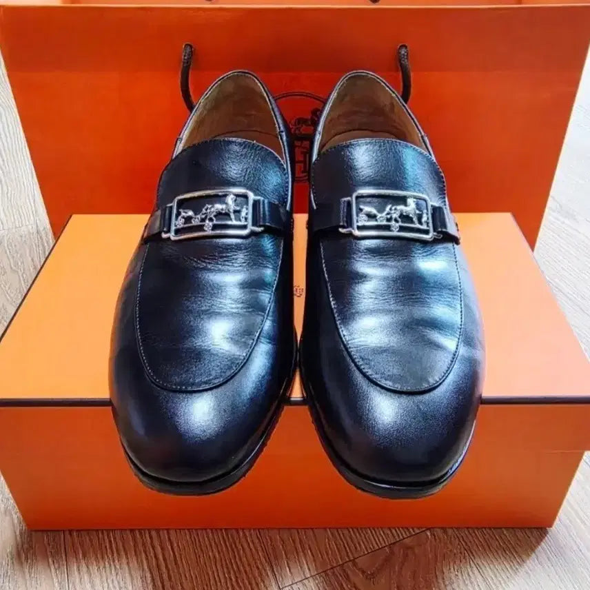 [BUNJANG] Hermes Loafers Black Men's Size 42 Full Box / 에르메스 로퍼 블랙 남성용 42싸이즈 풀박스 (정품)