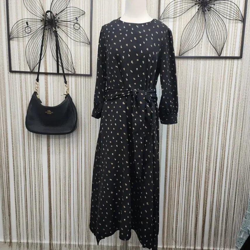 [BUNJANG] Lepita 3/4 Sleeve Black Dress / 르피타 7부 블랙 원피스  55ㅡ66가능