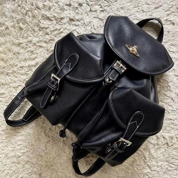 [BUNJANG] Vivienne Westwood Leather Two Pocket Orb Backpack Black / 당일배송) 비비안 웨스트우드 가죽 투포켓 오브 백팩 블랙