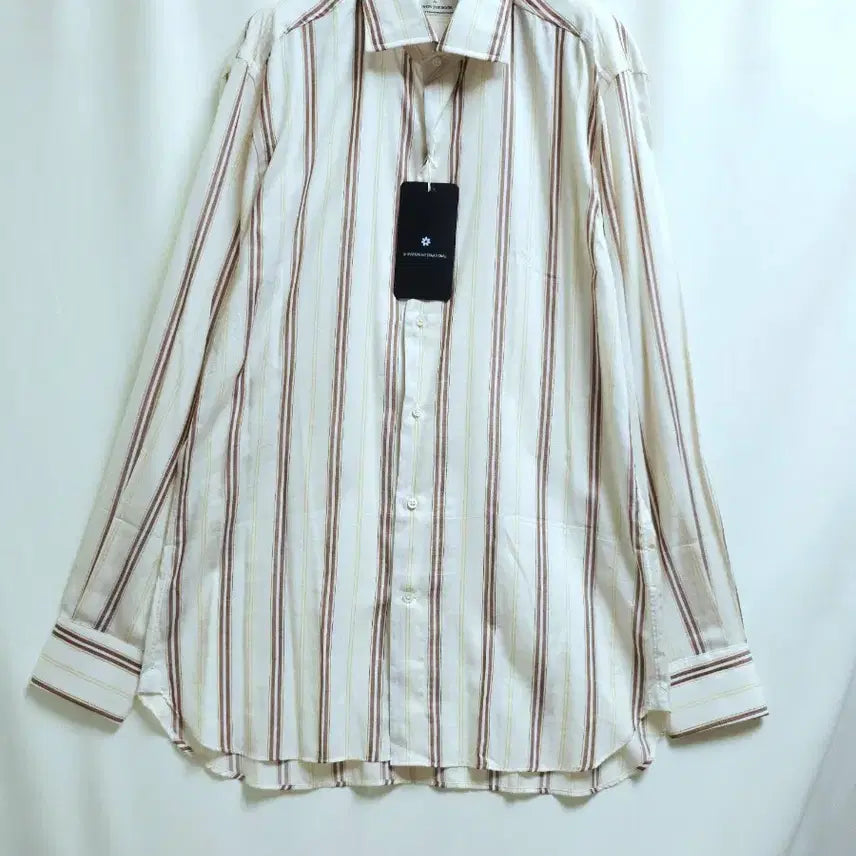 [BUNJANG] MAN ON THE BOON Stripe Shirt (Beige/Burgundy/Yellow) / MAN ON THE BOON 신세계백화점 스트라이프 셔츠 남방 완전새상품