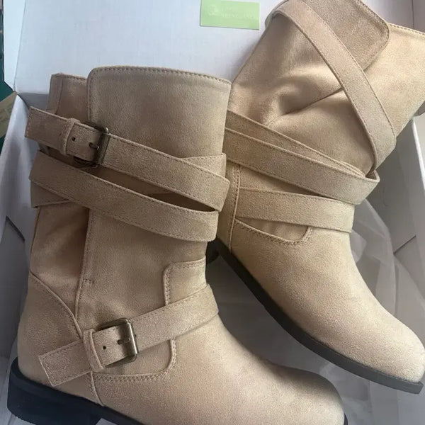 [BUNJANG] Salt & Chocolate Suede Mid Boots (225) / [솔트앤초콜릿]새상품_스웨이드미들부츠(225)