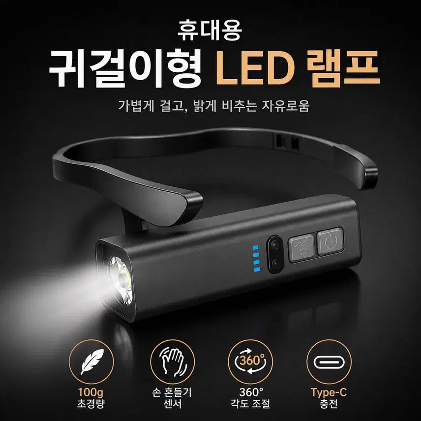 [BUNJANG] Ear-Hook LED Headlamp for Camping, Fishing, and Work / 귀걸이형 LED 헤드램프 판매해요(캠핑,낚시,작업용)