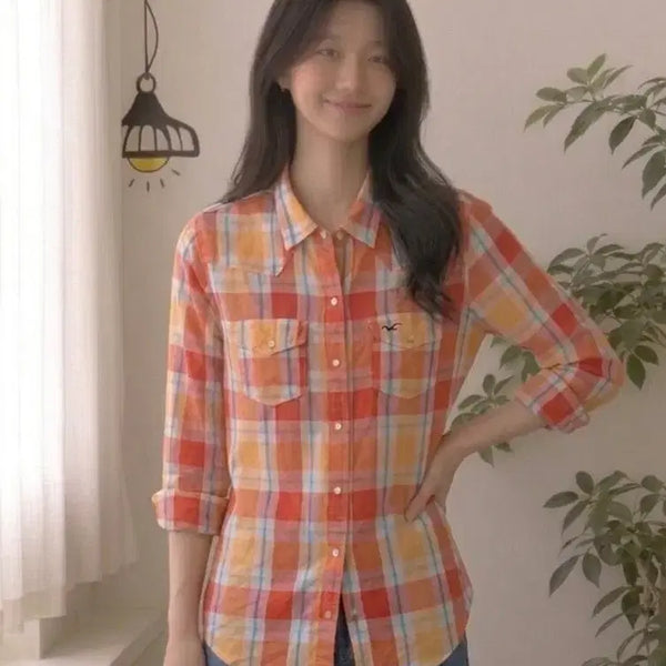 [BUNJANG] Hollister Women's Western Snap Check Shirt XS / [XS] Hollister 여성 웨스턴 스냅 체크 셔츠
