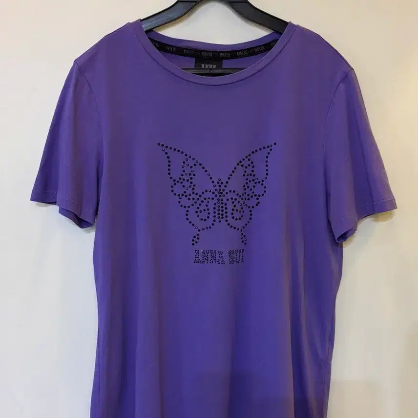 [BUNJANG] Anna Sui Purple Butterfly Cubic T-Shirt Size 85 / 안나수이 보라색 나비 큐빅 85