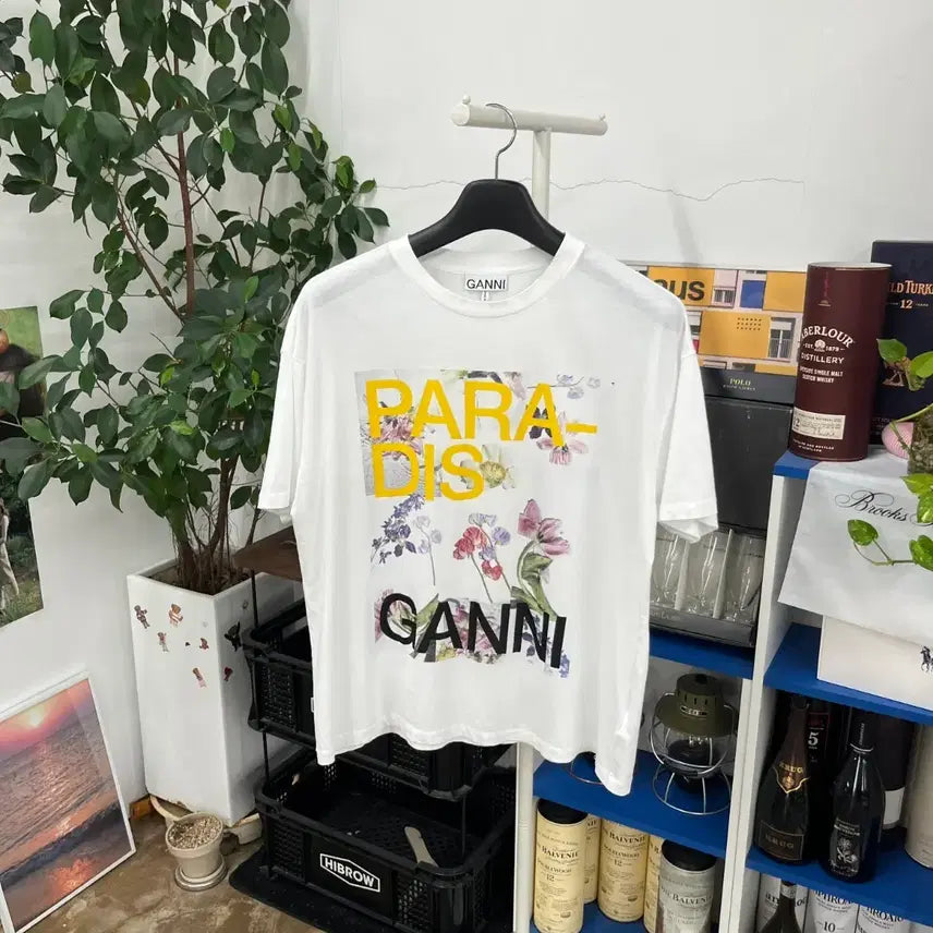 [BUNJANG] GANNI Printed Short Sleeve T-Shirt M/L / 가니 프린팅 반팔 티셔츠 M/L