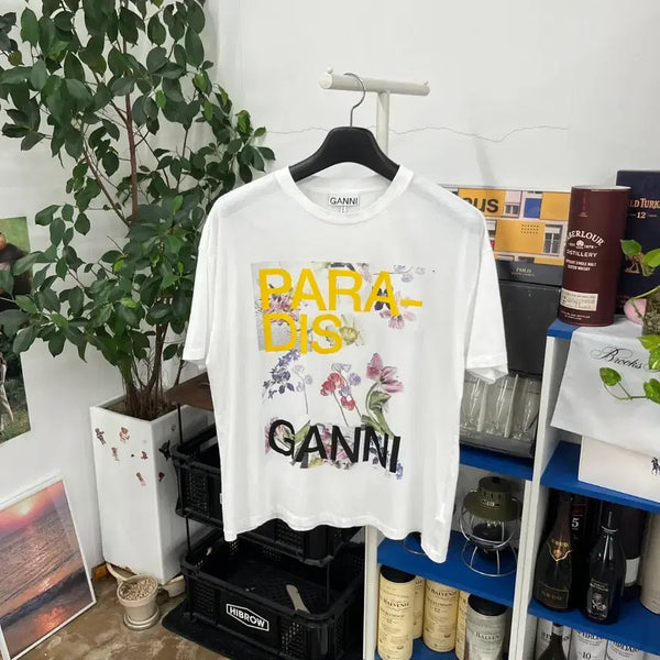 [BUNJANG] GANNI Printed Short Sleeve T-Shirt M/L / 가니 프린팅 반팔 티셔츠 M/L