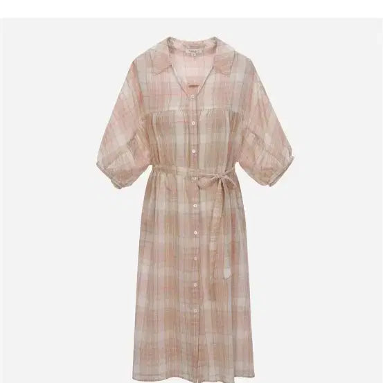 [BUNJANG] Thursday Island Check Robe Dress / 써스데이아일랜드 체크로브원피스
