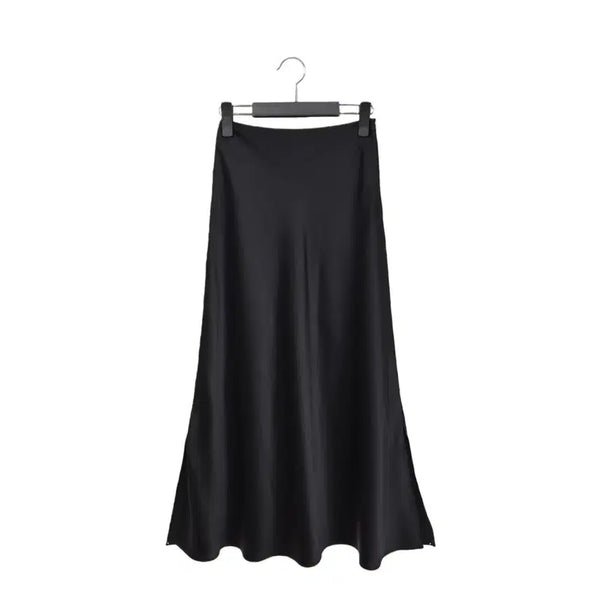 [BUNJANG] Kalliste Black Satin Bias Long Skirt / #칼리에디 블랙 사틴 바이어스 롱 스커트 매장정품 d557